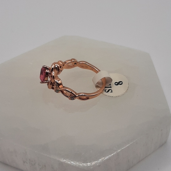 R875 Pink Flower Ring Plated - Fragrant Jewels - Picture 4 of 7